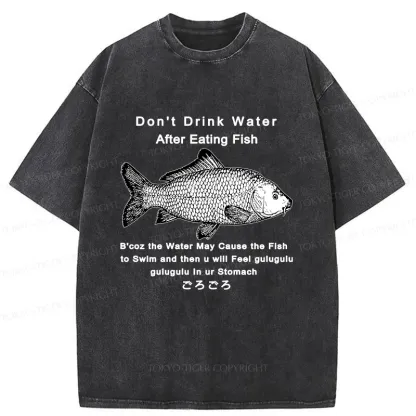 Tokyo-Tiger Stomach Rumbling Funny Washed T-Shirt