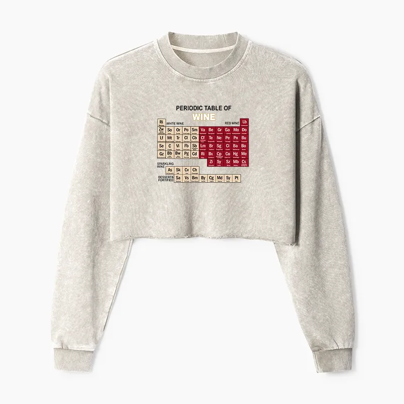 Tokyo-Tiger Table of Elements of Wine Washed Crop Sweatshirt