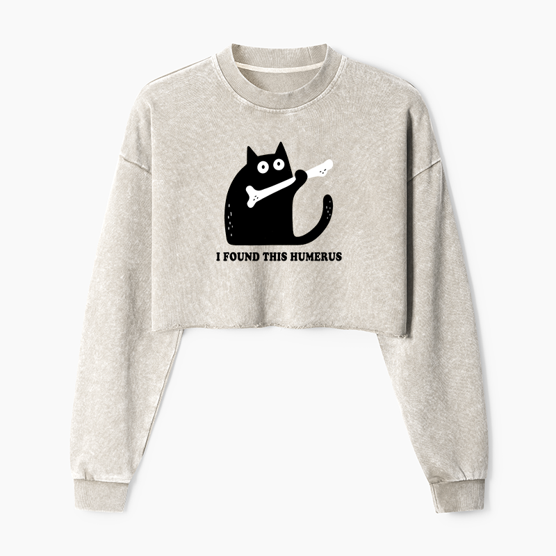 Tokyo-Tiger Cat Found This Humerus Washed Crop Sweatshirt