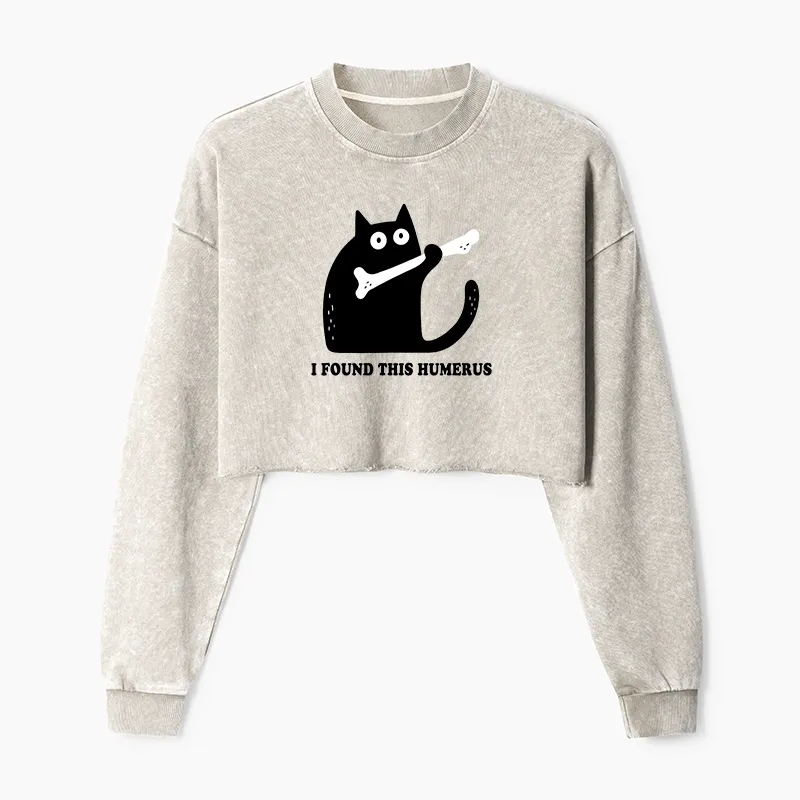 Tokyo-Tiger Cat Found This Humerus Washed Crop Sweatshirt