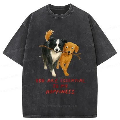 Tokyo-Tiger Dogs' Friendship Washed T-Shirt