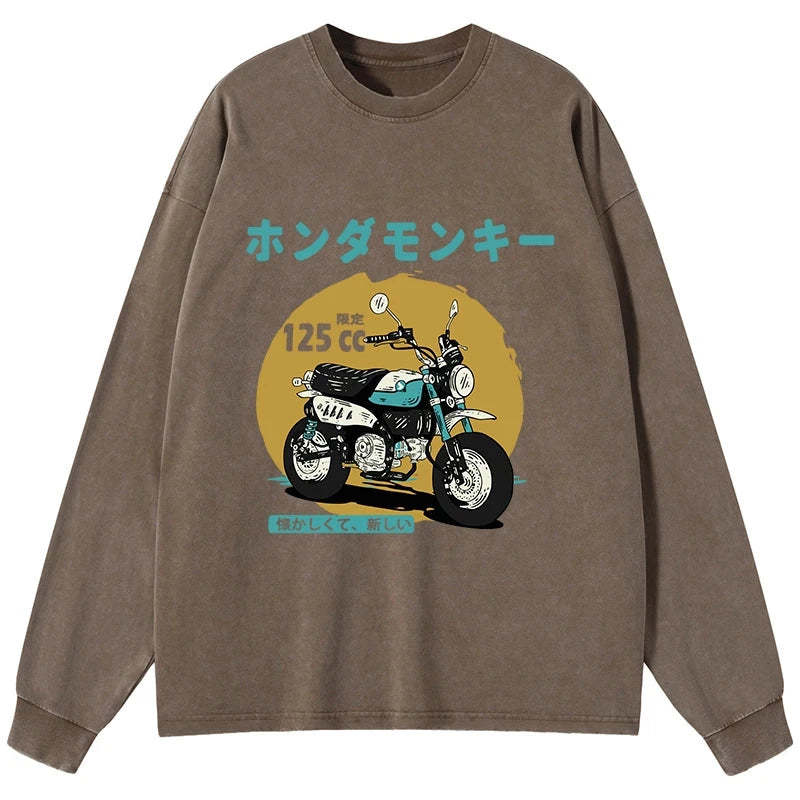 Tokyo-Tiger Honda Motorcycle Japanese Washed Long Sleeve T-Shirt