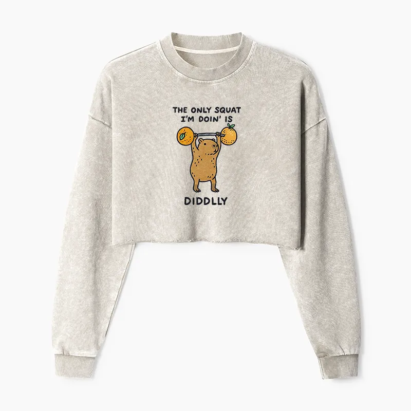 Tokyo-Tiger Diddly Capybara Washed Crop Sweatshirt