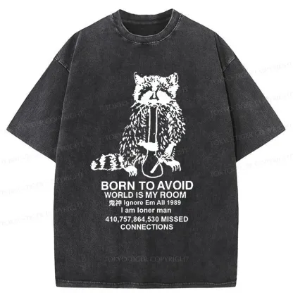 Tokyo-Tiger Raccoon Meme Washed T-Shirt