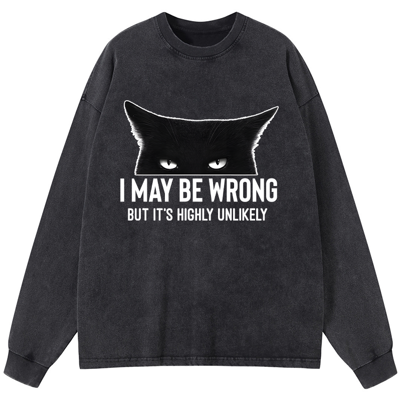 Tokyo-Tiger Cat Can Do No Wrong Washed Long Sleeve T-Shirt