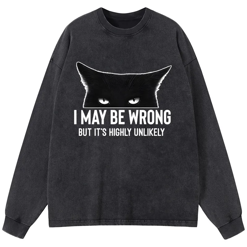 Tokyo-Tiger Cat Can Do No Wrong Washed Long Sleeve T-Shirt