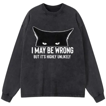 Tokyo-Tiger Cat Can Do No Wrong Washed Long Sleeve T-Shirt