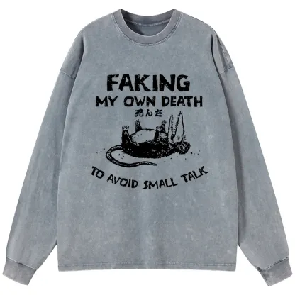 Tokyo-Tiger Avoid Conversation Washed Long Sleeve T-Shirt