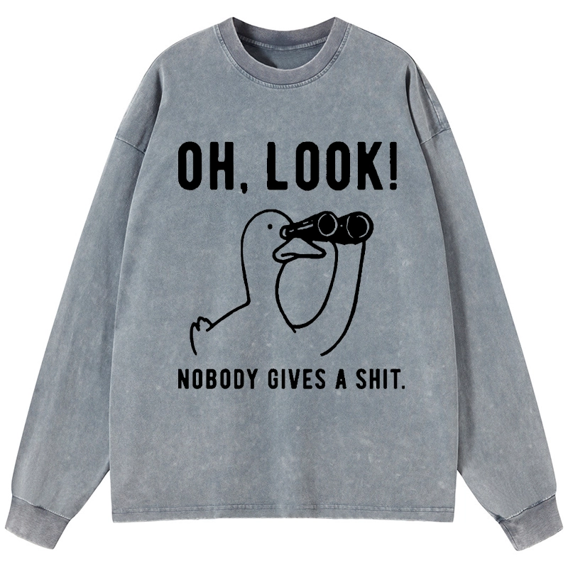 Tokyo-Tiger No One Cares About The Duck Washed Long Sleeve T-Shirt