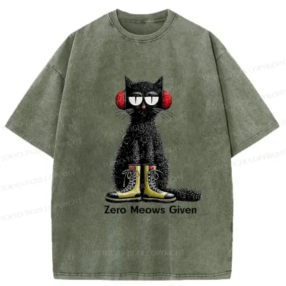 Tokyo-Tiger Cat Doesn't Care At All Washed T-Shirt