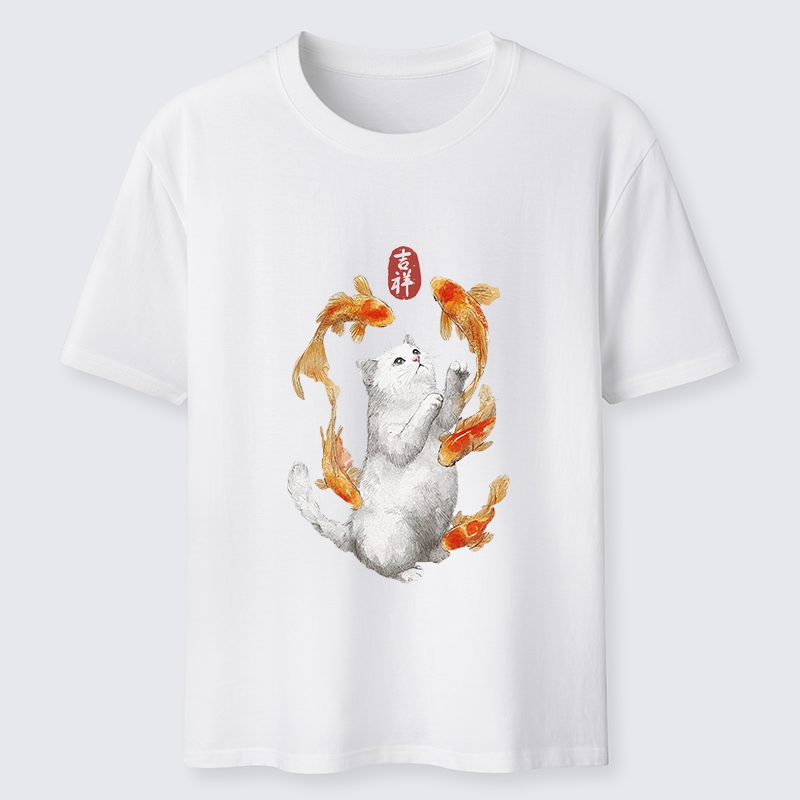Tokyo-Tiger Zen Cat And The Dancing Fish Classic T-Shirt