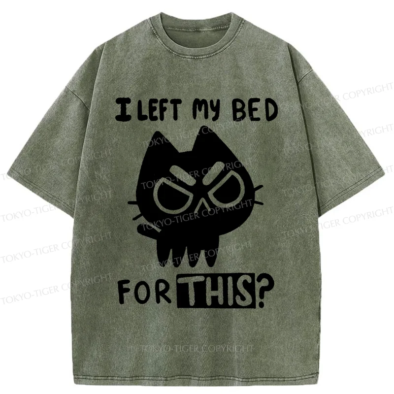 Tokyo-Tiger Dissatisfied Cat Meme Washed T-Shirt