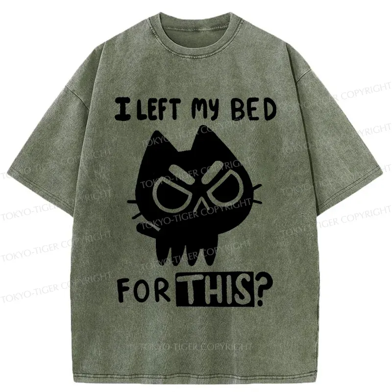 Tokyo-Tiger Dissatisfied Cat Meme Washed T-Shirt Sale