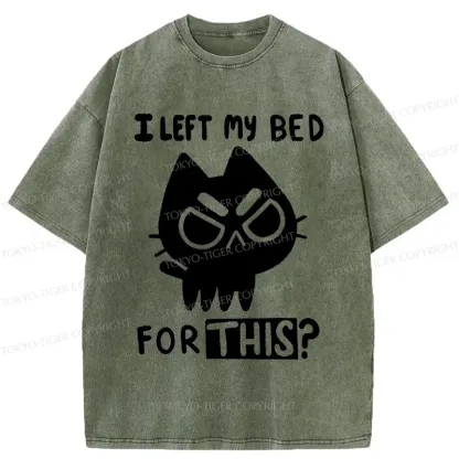 Tokyo-Tiger Dissatisfied Cat Meme Washed T-Shirt