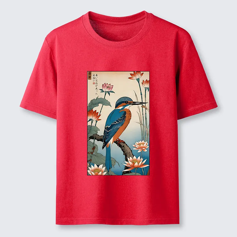 Tokyo-Tiger Ukiyo-e Kingfisher Classic T-Shirt