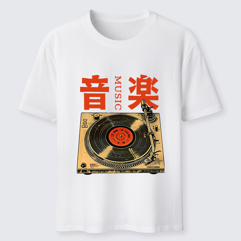 Tokyo-Tiger Retro Music Record Player Classic T-Shirt