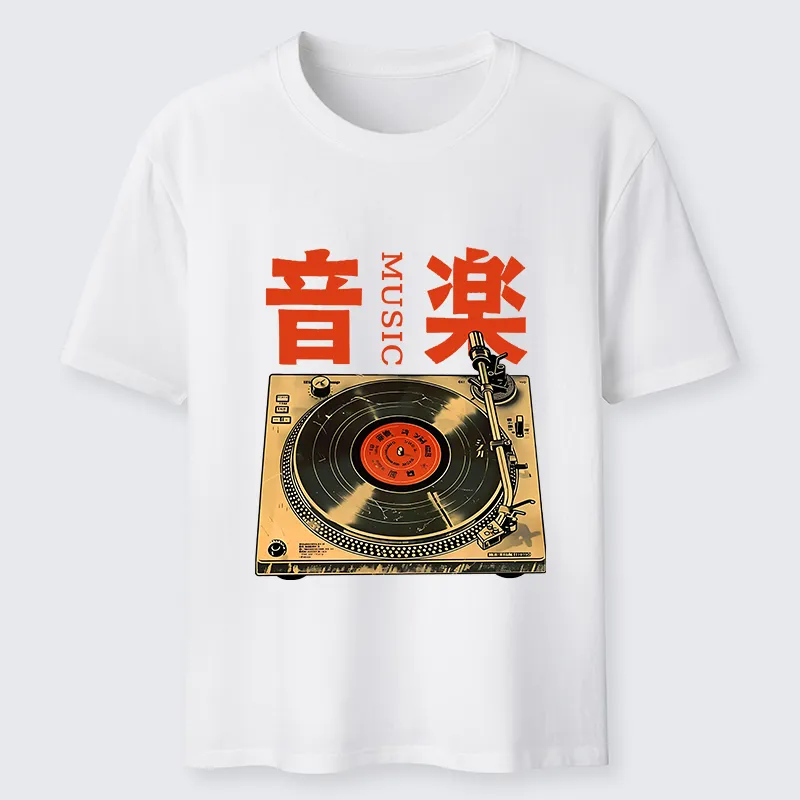 Tokyo-Tiger Retro Music Record Player Classic T-Shirt
