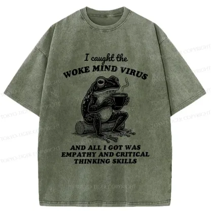 Tokyo-Tiger Awakened Thinking Virus Frog Washed T-Shirt