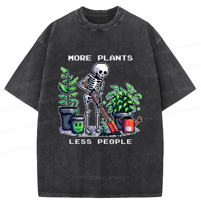 Tokyo-Tiger Skeleton Planting Trees Washed T-Shirt