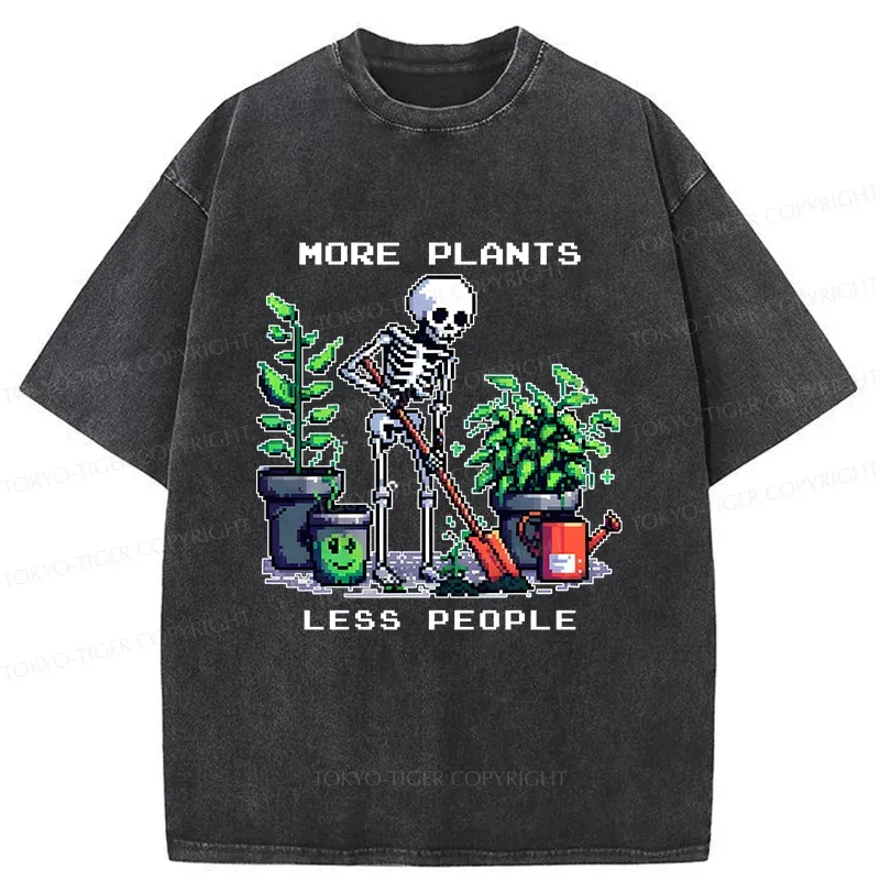 Tokyo-Tiger Skeleton Planting Trees Washed T-Shirt