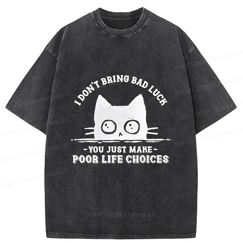Tokyo-Tiger Black Cats Don't Bring Bad Luck Washed T-Shirt