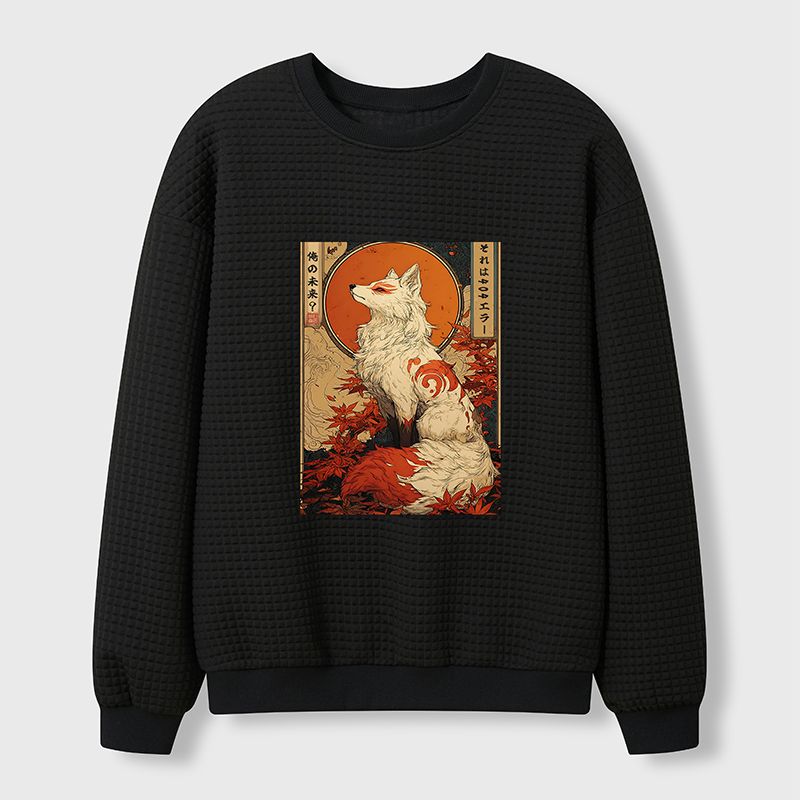 Tokyo-Tiger The Fox of Fates: A Tale of Nine Tails Waffle Sweatshirt