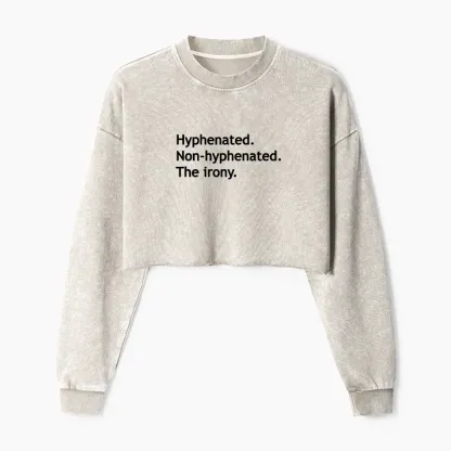 Tokyo-Tiger Hyphenated Funny Washed Crop Sweatshirt