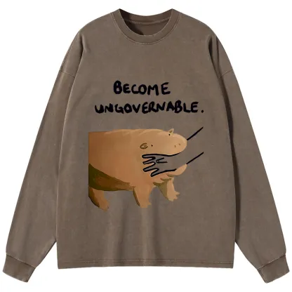 Tokyo-Tiger Moo Deng Bites Someone's Arm Washed Long Sleeve T-Shirt