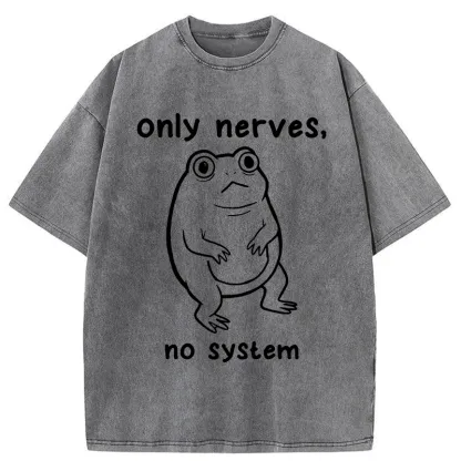 Tokyo-Tiger No System Frog Meme Washed T-Shirt