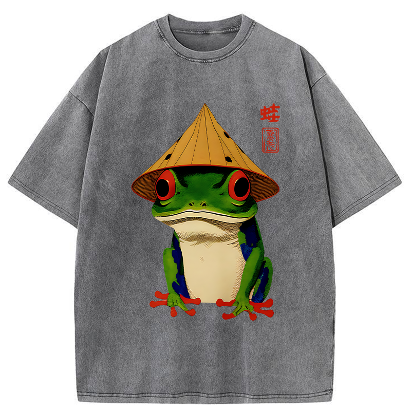 Tokyo-Tiger Japanese Poison Frog Washed T-Shirt