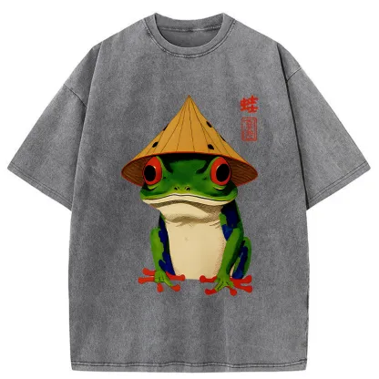 Tokyo-Tiger Japanese Poison Frog Washed T-Shirt