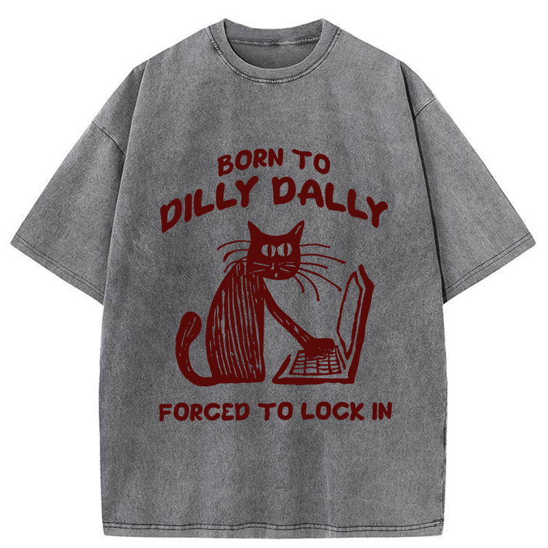 Tokyo-Tiger Born to Dilly Dally Cat Washed T-Shirt