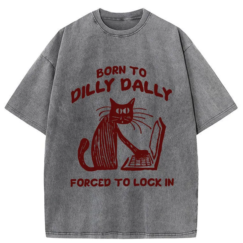 Tokyo-Tiger Born to Dilly Dally Cat Washed T-Shirt