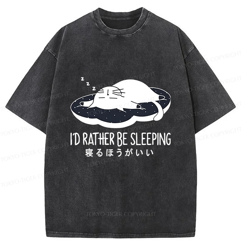 Tokyo-Tiger I'd Rather Sleep Washed T-Shirt