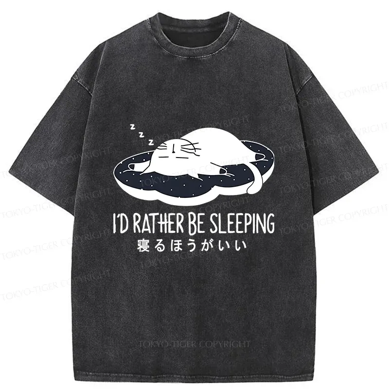 Tokyo-Tiger I'd Rather Sleep Washed T-Shirt