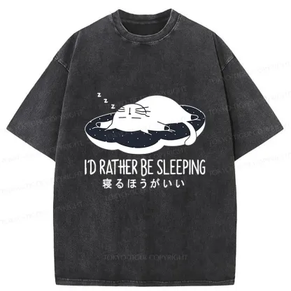 Tokyo-Tiger I'd Rather Sleep Washed T-Shirt