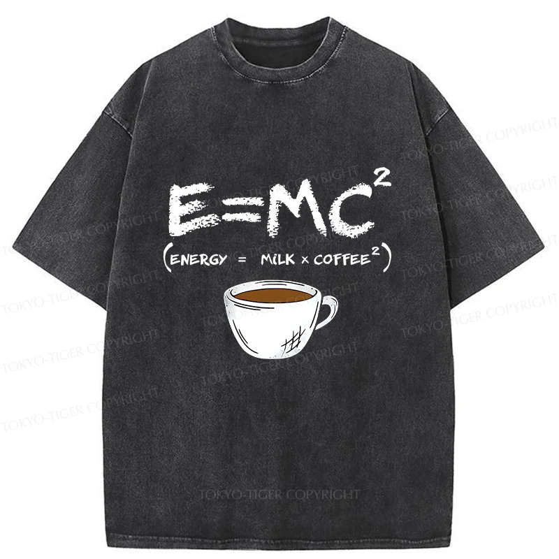 Tokyo-Tiger Coffee Formula Funny Washed T-Shirt