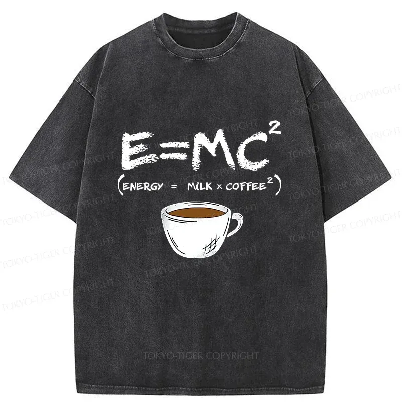 Tokyo-Tiger Coffee Formula Funny Washed T-Shirt