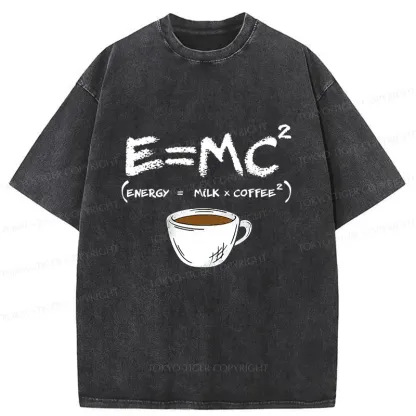 Tokyo-Tiger Coffee Formula Funny Washed T-Shirt