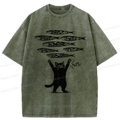 Tokyo-Tiger The Lucky Cat Washed T-Shirt