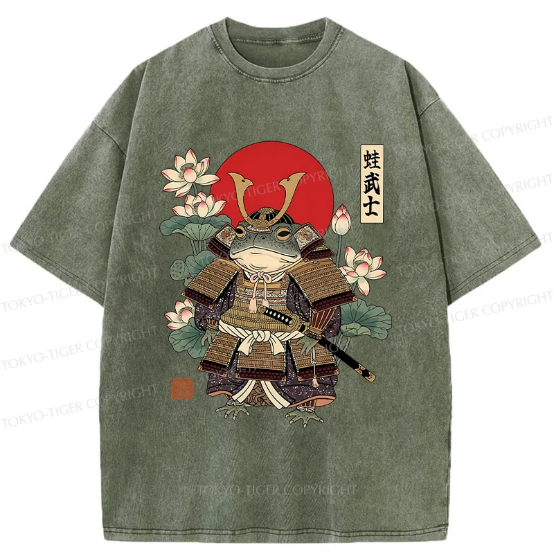Tokyo-Tiger Traditional Frog Samurai Washed T-Shirt