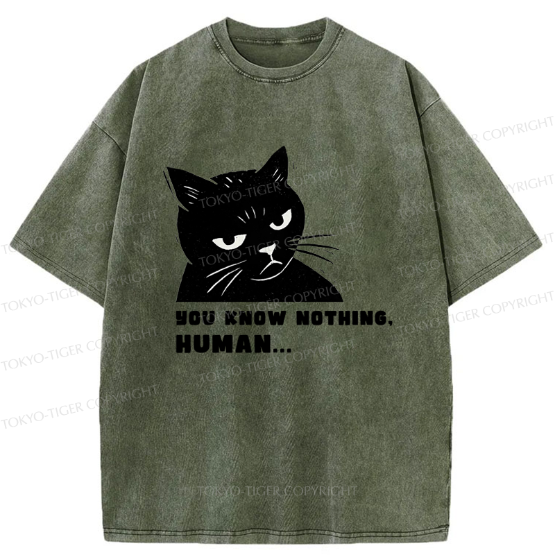 Tokyo-Tiger Cat:You Know Nothing,Human Washed T-Shirt