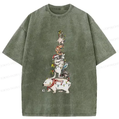 Tokyo-Tiger Australian Christmas Tree Washed T-Shirt