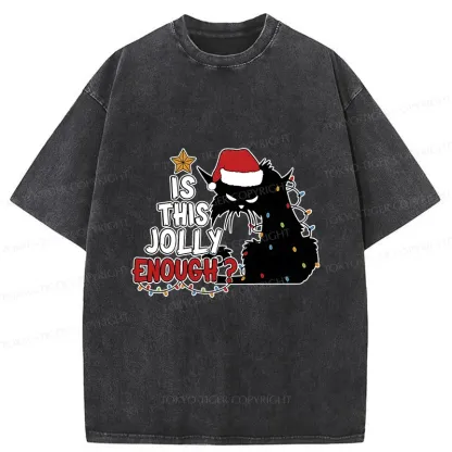 Tokyo-Tiger Grumpy Cat Christmas Washed T-Shirt
