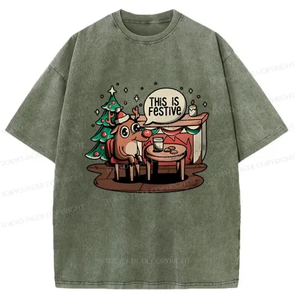 Tokyo-Tiger Rudolph Christmas Eve Washed T-Shirt