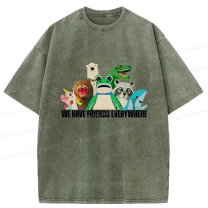 Tokyo-Tiger Frog Doll Costume Washed T-Shirt