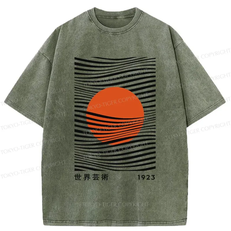 Tokyo-Tiger Minimalist Art Sun Washed T-Shirt Sale