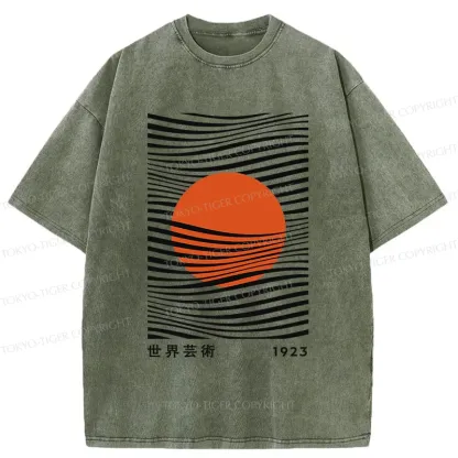 Tokyo-Tiger Minimalist Art Sun Washed T-Shirt