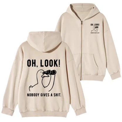 Tokyo-Tiger No One Cares About The Duck Washed Zip Hoodie