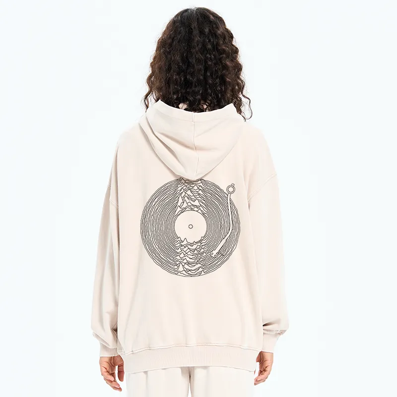 Tokyo-Tiger Record Player Japanese Washed Zip Hoodie